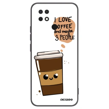 Picasee silikonowe czarne etui na Xiaomi Redmi 10C - Cute coffee