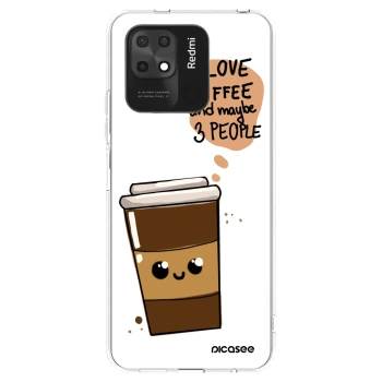 Picasee silikonowe przeźroczyste etui na Xiaomi Redmi 10C - Cute coffee