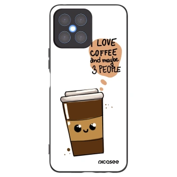 Picasee silikonowe czarne etui na Honor X8 4G - Cute coffee