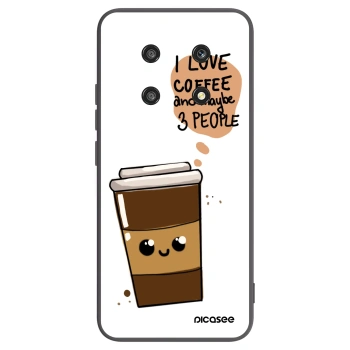 Picasee silikonowe czarne etui na Honor Magic4 Lite 5G - Cute coffee