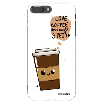 Picasee silikonowe przeźroczyste etui na Apple iPhone 8 Plus - Cute coffee