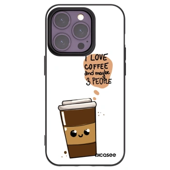 Picasee silikonowe czarne etui na Apple iPhone 14 Pro - Cute coffee