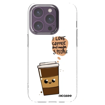 Picasee silikonowe przeźroczyste etui na Apple iPhone 14 Pro - Cute coffee