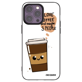 Picasee silikonowe czarne etui na Apple iPhone 14 Pro Max - Cute coffee