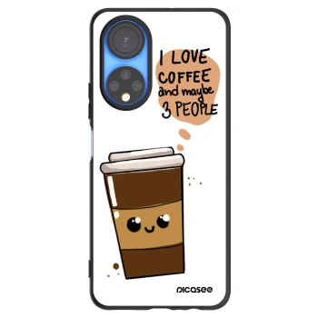 Picasee silikonowe czarne etui na Honor X7 - Cute coffee