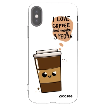 Picasee silikonowe przeźroczyste etui na Apple iPhone X/XS - Cute coffee