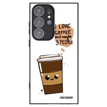 Picasee silikonowe czarne etui na Samsung Galaxy S23 Ultra 5G - Cute coffee