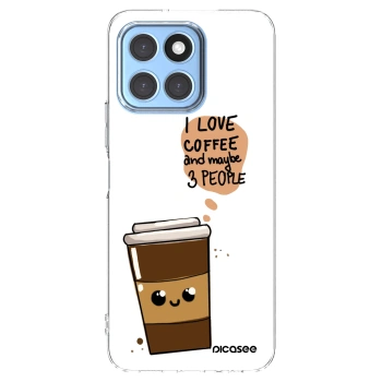 Picasee silikonowe przeźroczyste etui na Honor X8 5G - Cute coffee