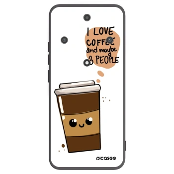 Picasee silikonowe czarne etui na Honor Magic5 Lite 5G - Cute coffee