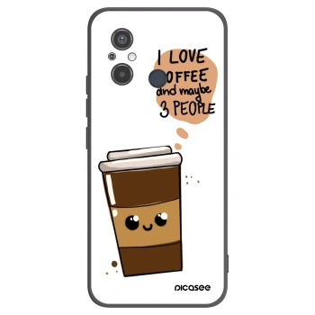 Picasee silikonowe czarne etui na Xiaomi Redmi 12C - Cute coffee