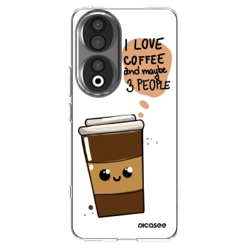Picasee silikonowe przeźroczyste etui na Honor 90 5G - Cute coffee