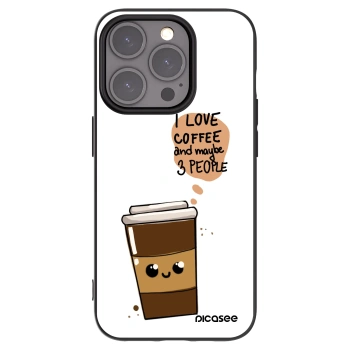 Picasee silikonowe czarne etui na Apple iPhone 15 Pro - Cute coffee