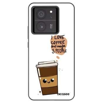 Picasee silikonowe czarne etui na Xiaomi 13T Pro - Cute coffee
