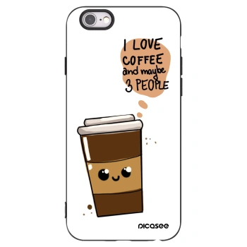 Picasee silikonowe czarne etui na Apple iPhone 6/6S - Cute coffee