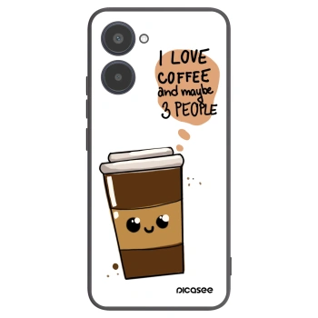 Picasee silikonowe czarne etui na Realme 10 4G - Cute coffee