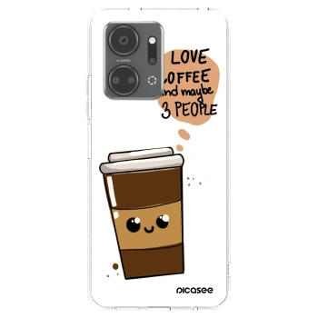 Picasee silikonowe przeźroczyste etui na Honor X7a - Cute coffee