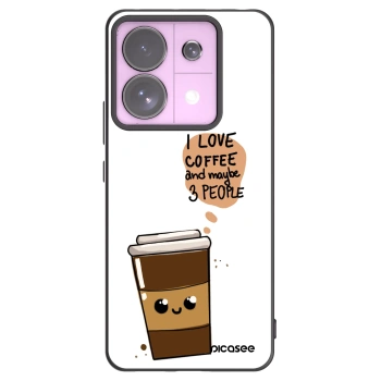 Picasee silikonowe czarne etui na Xiaomi Redmi Note 13 Pro 5G - Cute coffee