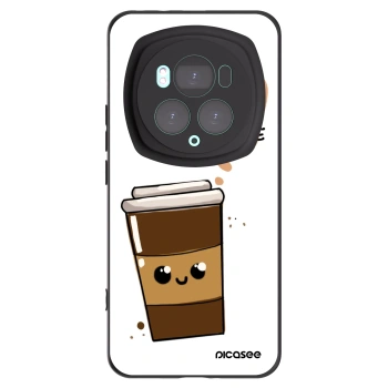 Picasee silikonowe czarne etui na Honor Magic6 Pro - Cute coffee