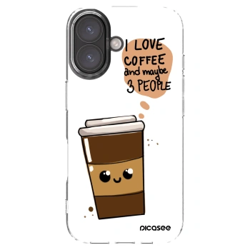 Picasee silikonowe przeźroczyste etui na Apple iPhone 16 - Cute coffee
