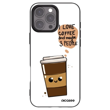 Picasee silikonowe czarne etui na Apple iPhone 16 Pro Max - Cute coffee
