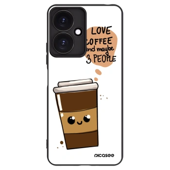 Picasee silikonowe czarne etui na Xiaomi Redmi 13C 5G - Cute coffee