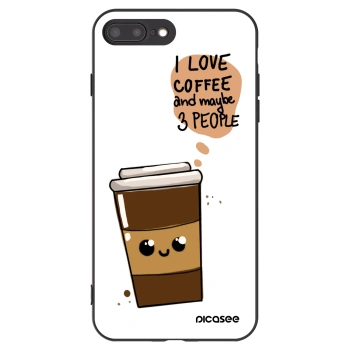 Picasee silikonowe czarne etui na Apple iPhone 7 Plus - Cute coffee