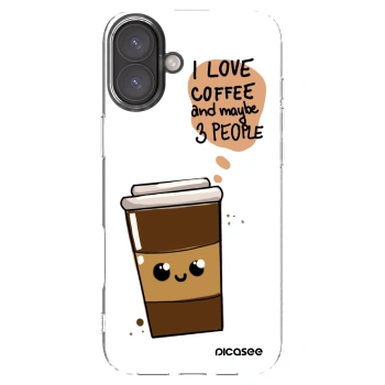 Picasee silikonowe przeźroczyste etui na Apple iPhone 16 Plus - Cute coffee