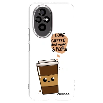 Picasee silikonowe przeźroczyste etui na Honor 200 5G - Cute coffee