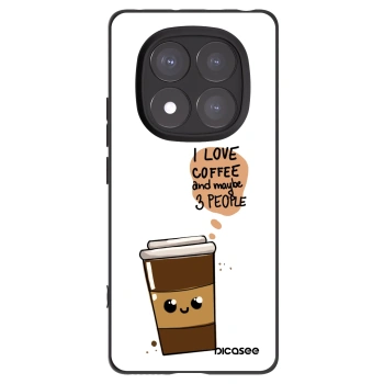 Picasee silikonowe czarne etui na Xiaomi Redmi Note 14 Pro+ 5G - Cute coffee