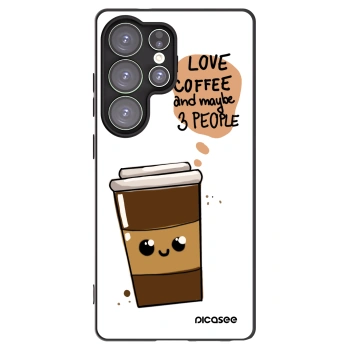 Picasee silikonowe czarne etui na Samsung Galaxy S25 Ultra 5G - Cute coffee