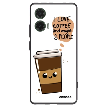 Picasee silikonowe czarne etui na Motorola Moto G35 5G - Cute coffee