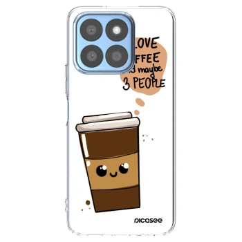 Picasee silikonowe przeźroczyste etui na Honor X8c - Cute coffee