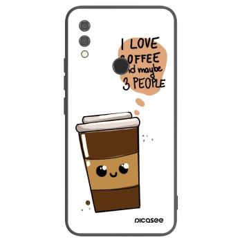 Picasee silikonowe czarne etui na Xiaomi Redmi Note 7 - Cute coffee