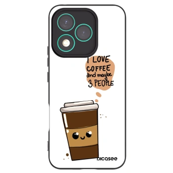 Picasee silikonowe czarne etui na Honor 400 Lite 5G - Cute coffee