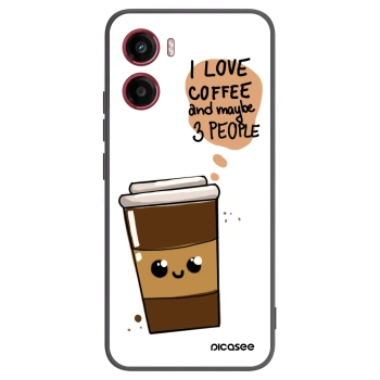 Picasee silikonowe czarne etui na Motorola Moto G05 - Cute coffee