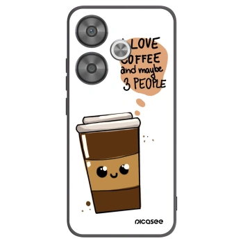 Picasee silikonowe czarne etui na Xiaomi Poco F6 - Cute coffee