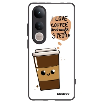 Picasee silikonowe czarne etui na Vivo V50 Lite 5G - Cute coffee