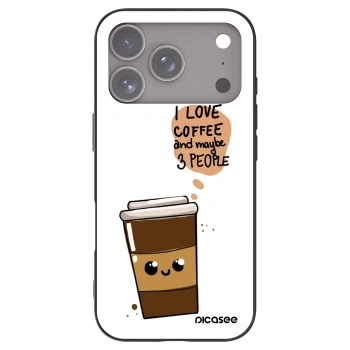 Picasee silikonowe czarne etui na Apple iPhone 17 Pro - Cute coffee