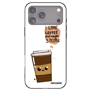 Picasee silikonowe czarne etui na Apple iPhone 17 Pro Max - Cute coffee