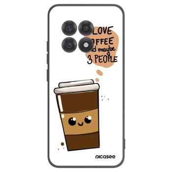 Picasee silikonowe czarne etui na OnePlus 13R 5G - Cute coffee