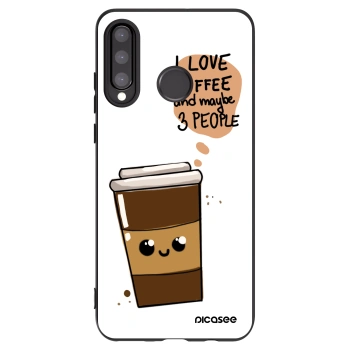 Picasee silikonowe czarne etui na Huawei P30 Lite - Cute coffee