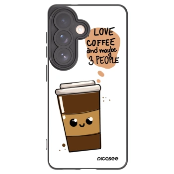 Picasee silikonowe czarne etui na Samsung Galaxy S26 - Cute coffee