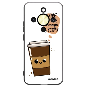 Picasee silikonowe czarne etui na Honor Magic8 Lite 5G - Cute coffee