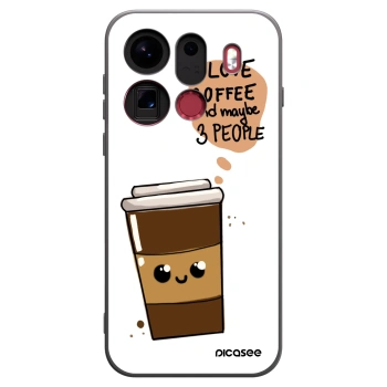 Picasee silikonowe czarne etui na OPPO Find X9 Pro - Cute coffee