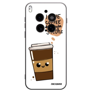 Picasee silikonowe czarne etui na Vivo X300 Pro - Cute coffee