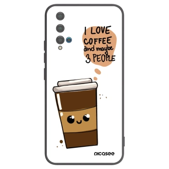 Picasee silikonowe czarne etui na Huawei Nova 5T - Cute coffee