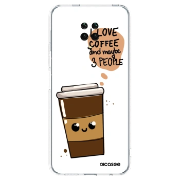 Picasee silikonowe przeźroczyste etui na Xiaomi Redmi Note 9S - Cute coffee