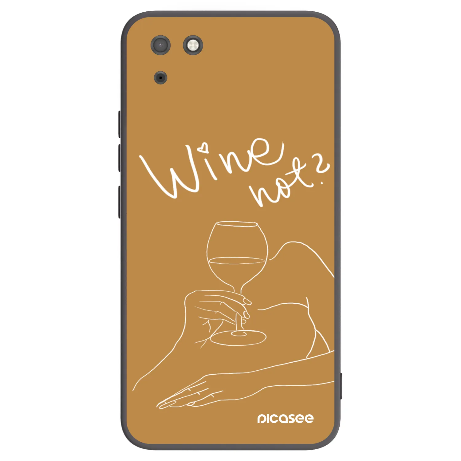 Picasee silikonowe czarne etui na Huawei Y5P - Wine not