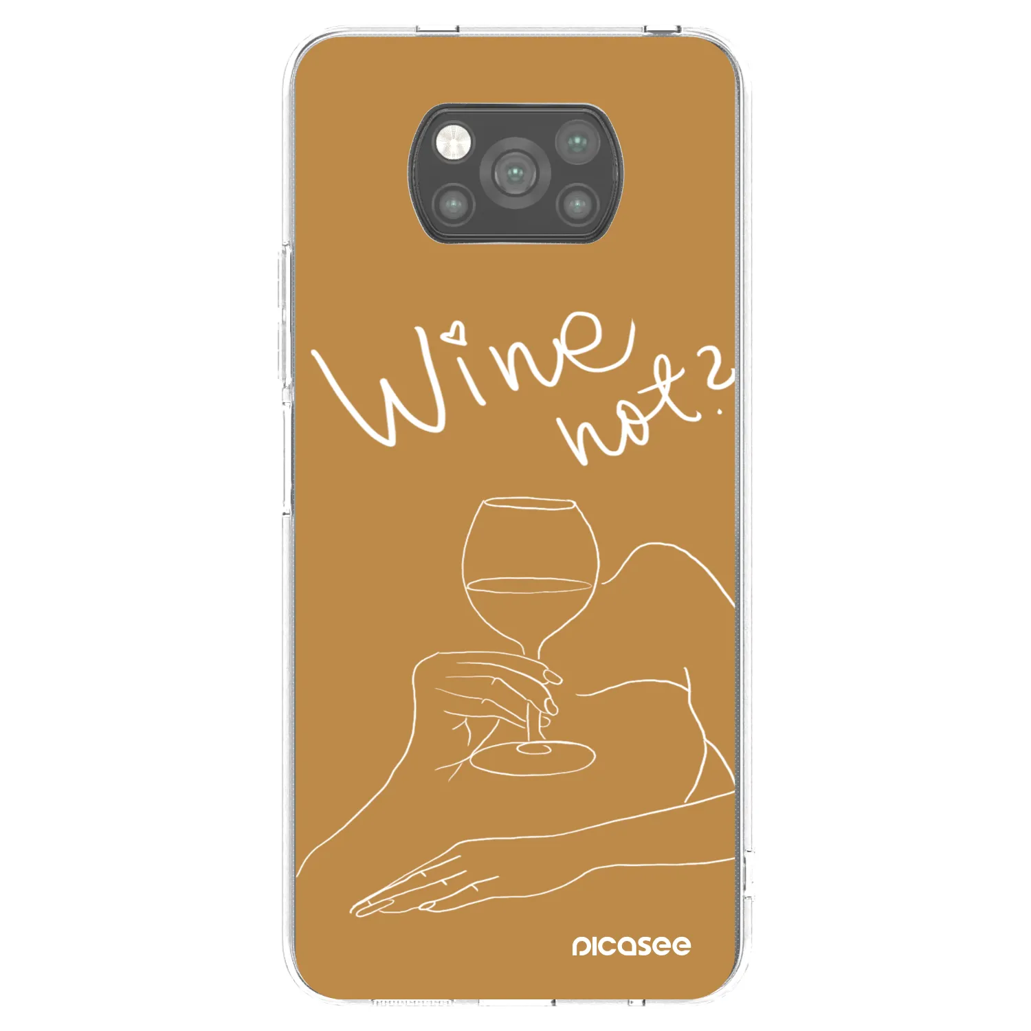 Picasee silikonowe czarne etui na Xiaomi Poco X3 - Wine not