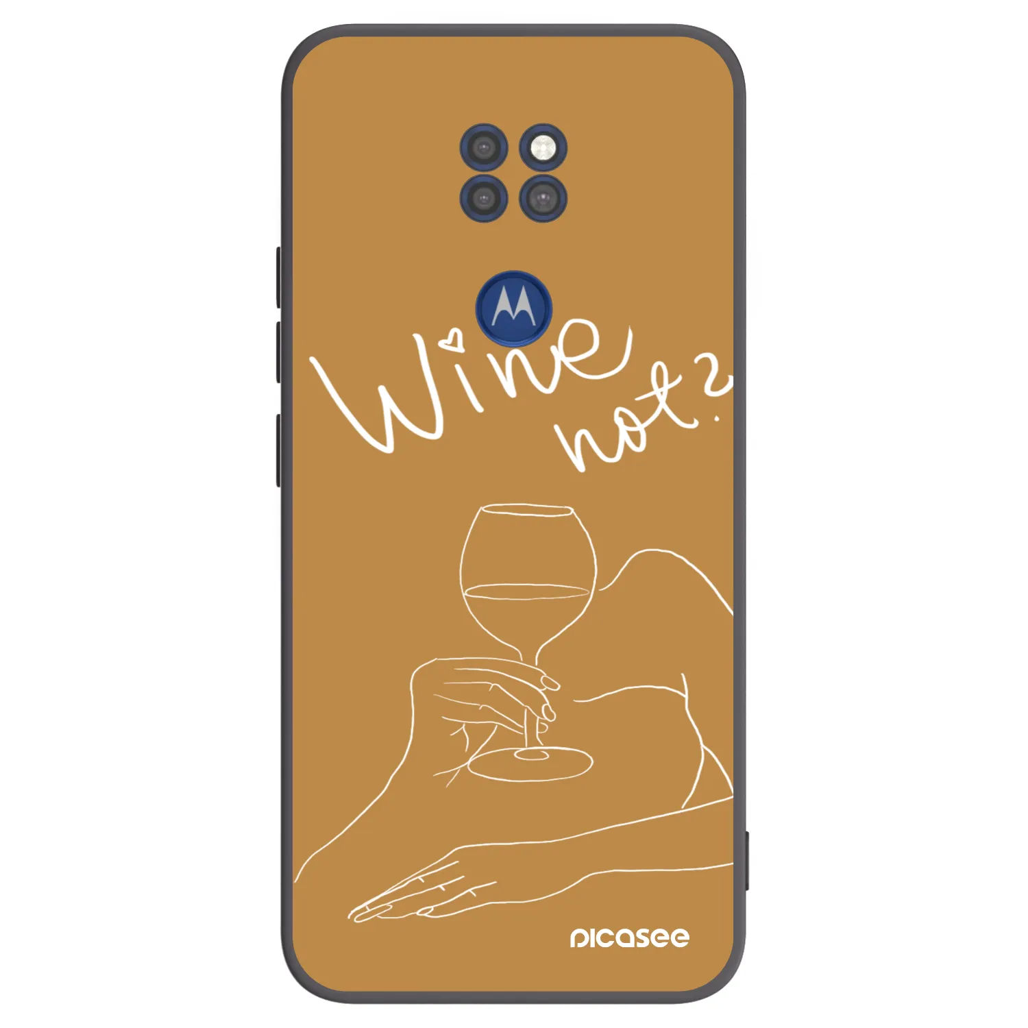 Picasee silikonowe czarne etui na Motorola Moto G9 Play - Wine not